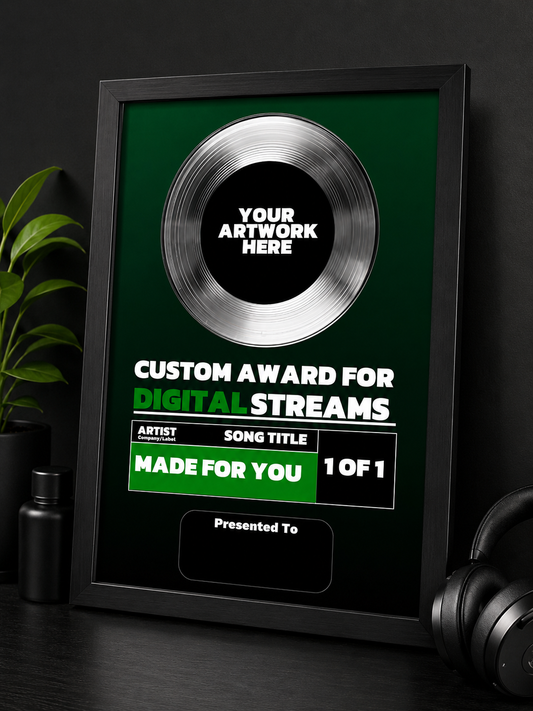 Custom Music Streaming Awards Plaque